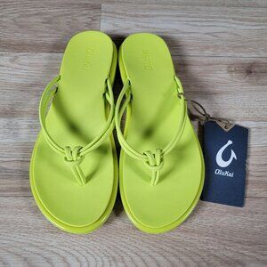 OluKai AKA Sandals Womens Size 9 Yellow Citron Beachwear Flip Flops 20509-6B6B‎